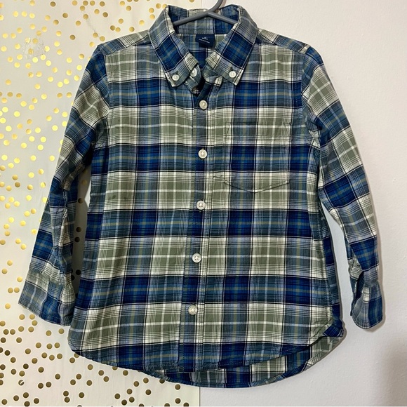 GAP Other - GAP Toddler Plaid Dress Button Down Shirt in Blue and Green size 4T